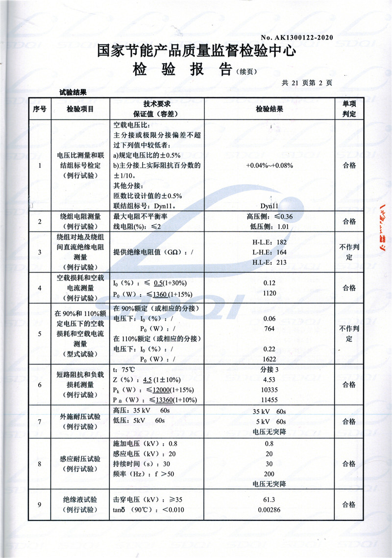 高低压试验报告-S11-1250潜山潜山潜山油浸式变压器-2.jpg